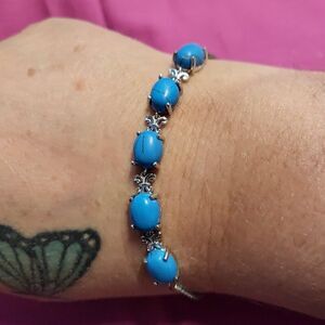 Natural Blue Howlite Bolo Bracelet